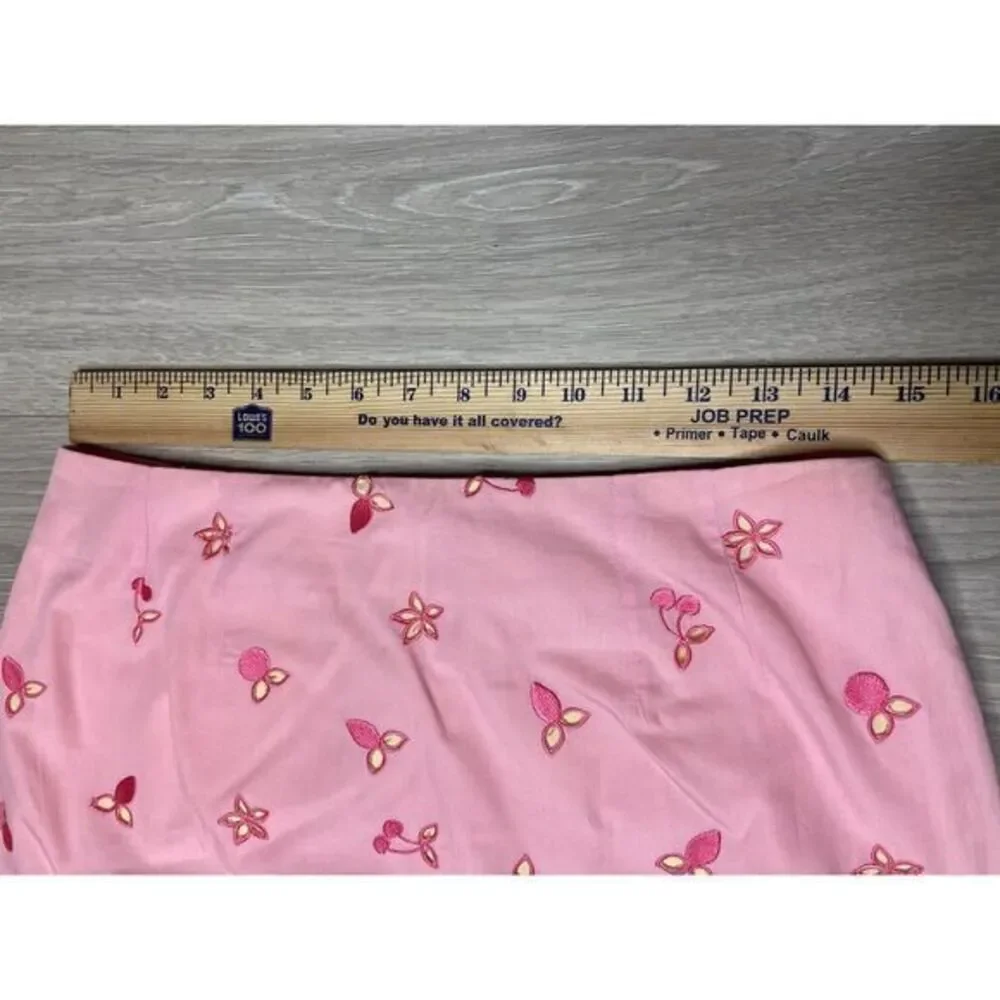 Vintage Lilly Pulitzer Skirt Womens 6 Pink Cherry Floral Embroidered‎ Pencil - Picture 8 of 8